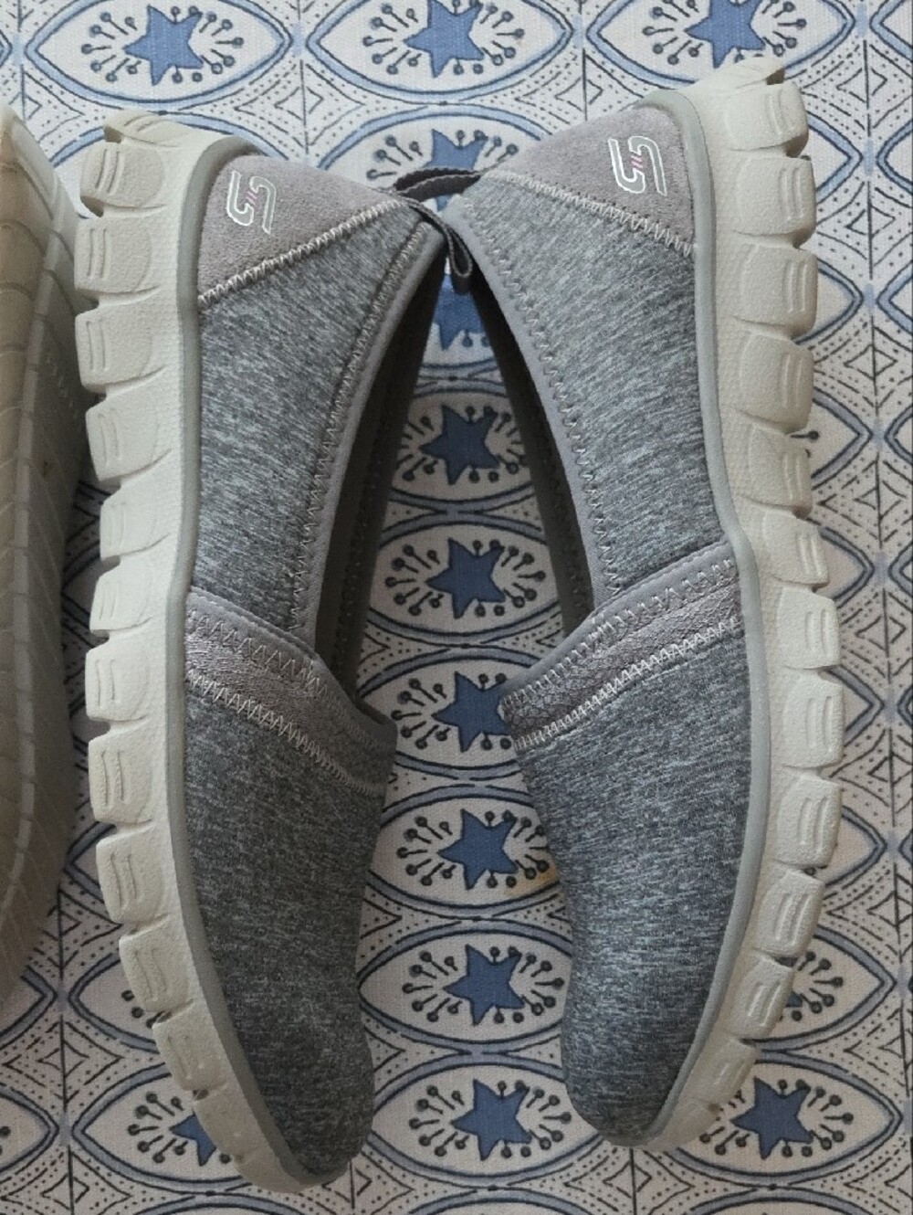 Skechers Slip-On Memory Foam Flats in Black and Gray - Picture 3 of 9